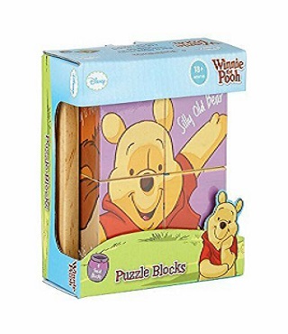 Disney Winnie the Pooh Children's 4 Wooden Puzzle Blocks RRP £9.99 CLEARANCE XL £5.99